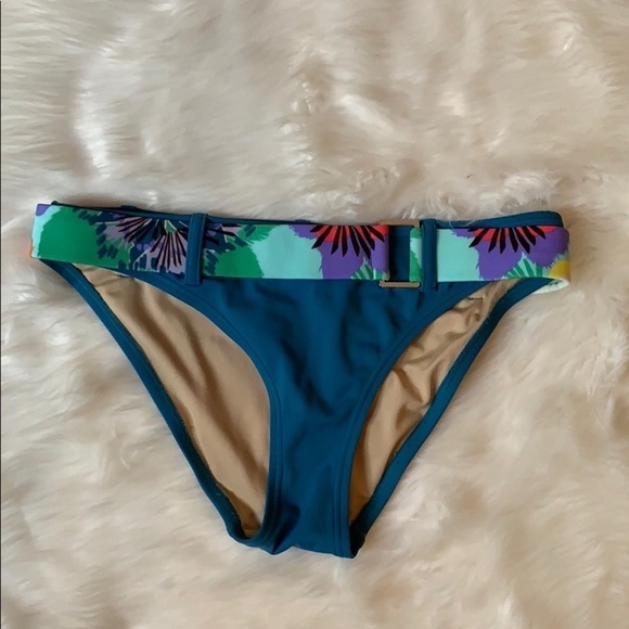 Victoria’s Secret teal swim bottoms with belt Size Small - Picture 1 of 7